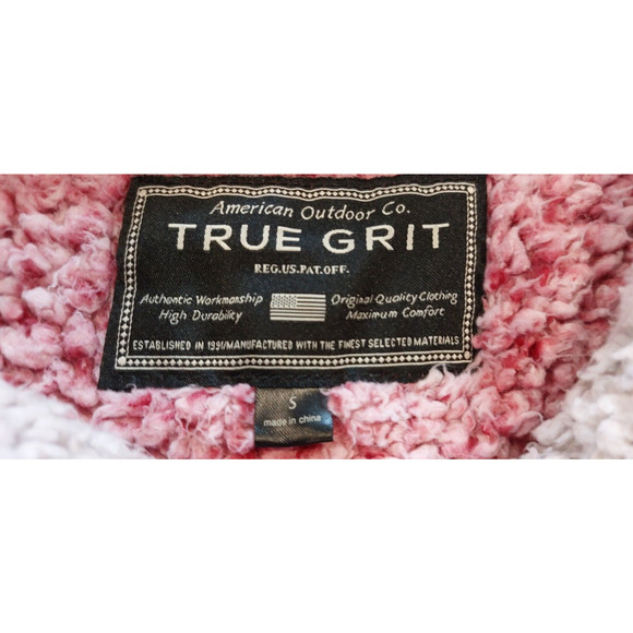 True Grit Frosty Tipped Fuchsia 1/4 Zip Fleece Pullover, Large - Picture 3 of 8